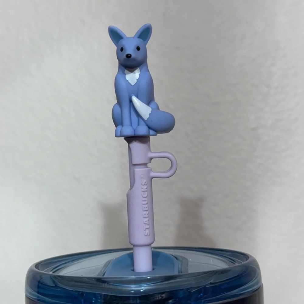 New Starbucks Blue Fox Straw Topper Stainless Steel Tumbler - Picture 5 of 5